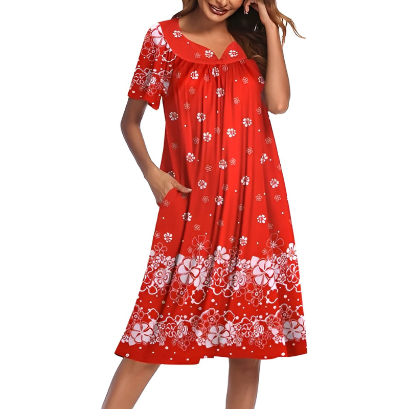 Casual House Dress And Lounge Wear With Pockets For Women