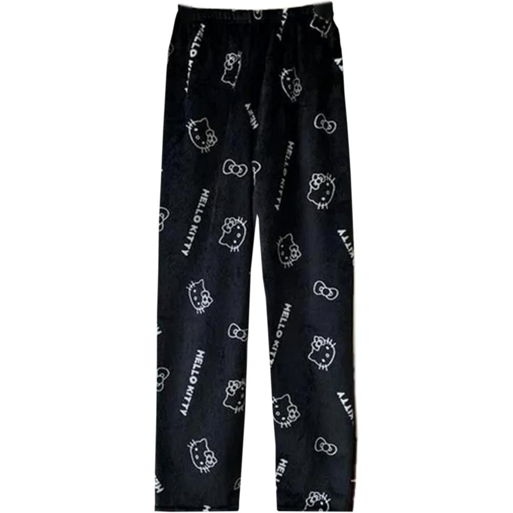 Cartoon Cat Print Pajama Pants