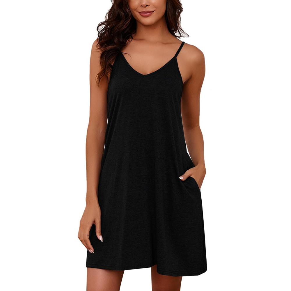 Sleeveless Cotton Spaghetti Strap Nightgown For Women