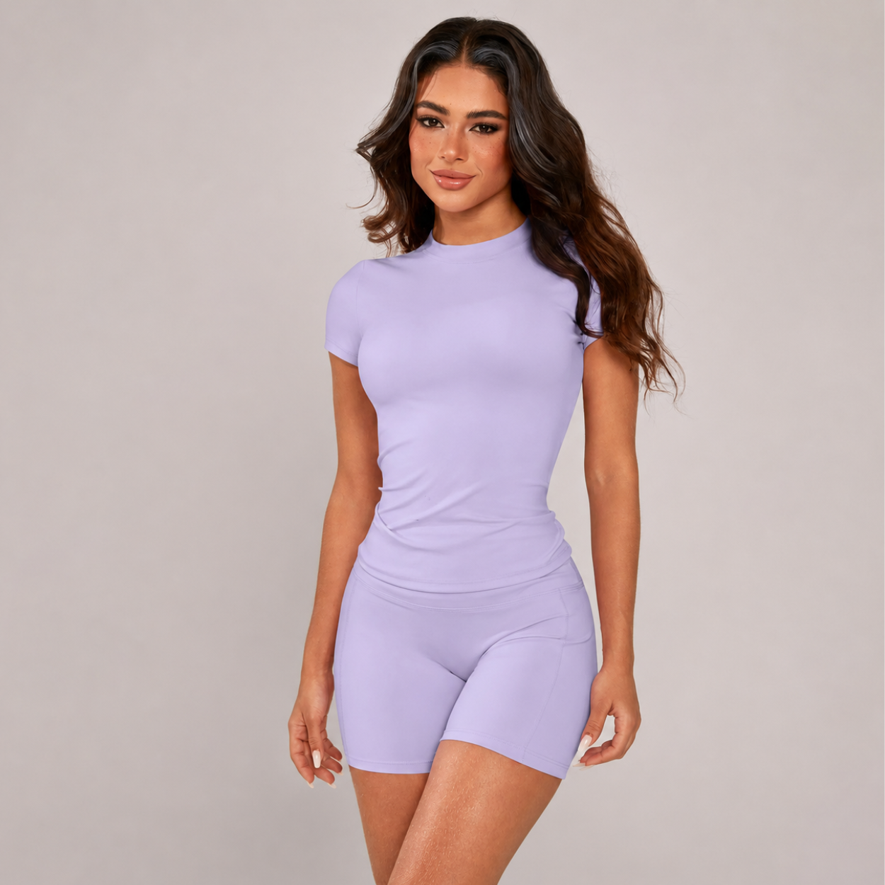 2 Piece Minimalist Pajama Set With T Shirt And Shorts For Women