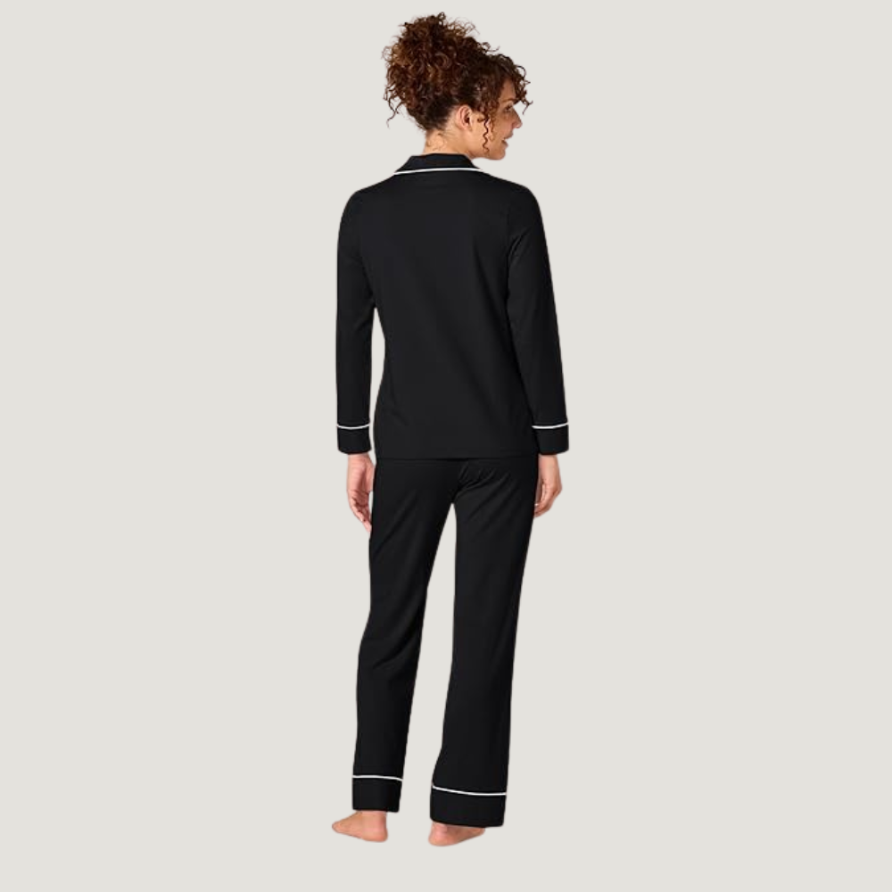 Women Cotton Modal Pajama Set Long Sleeve Shirt And  Bottoms