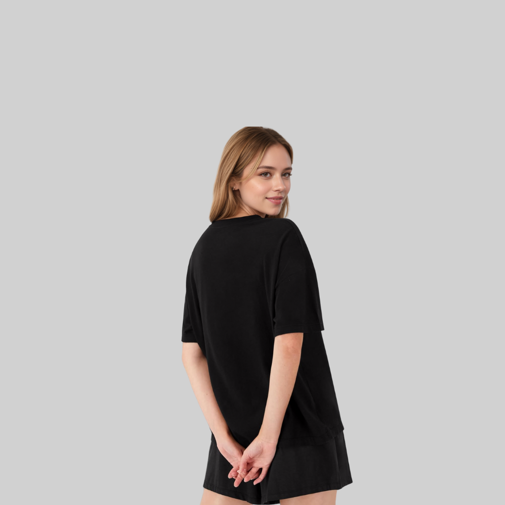 2 Piece Lounge Set With Supersoft Boxy T Shirt And Shorts