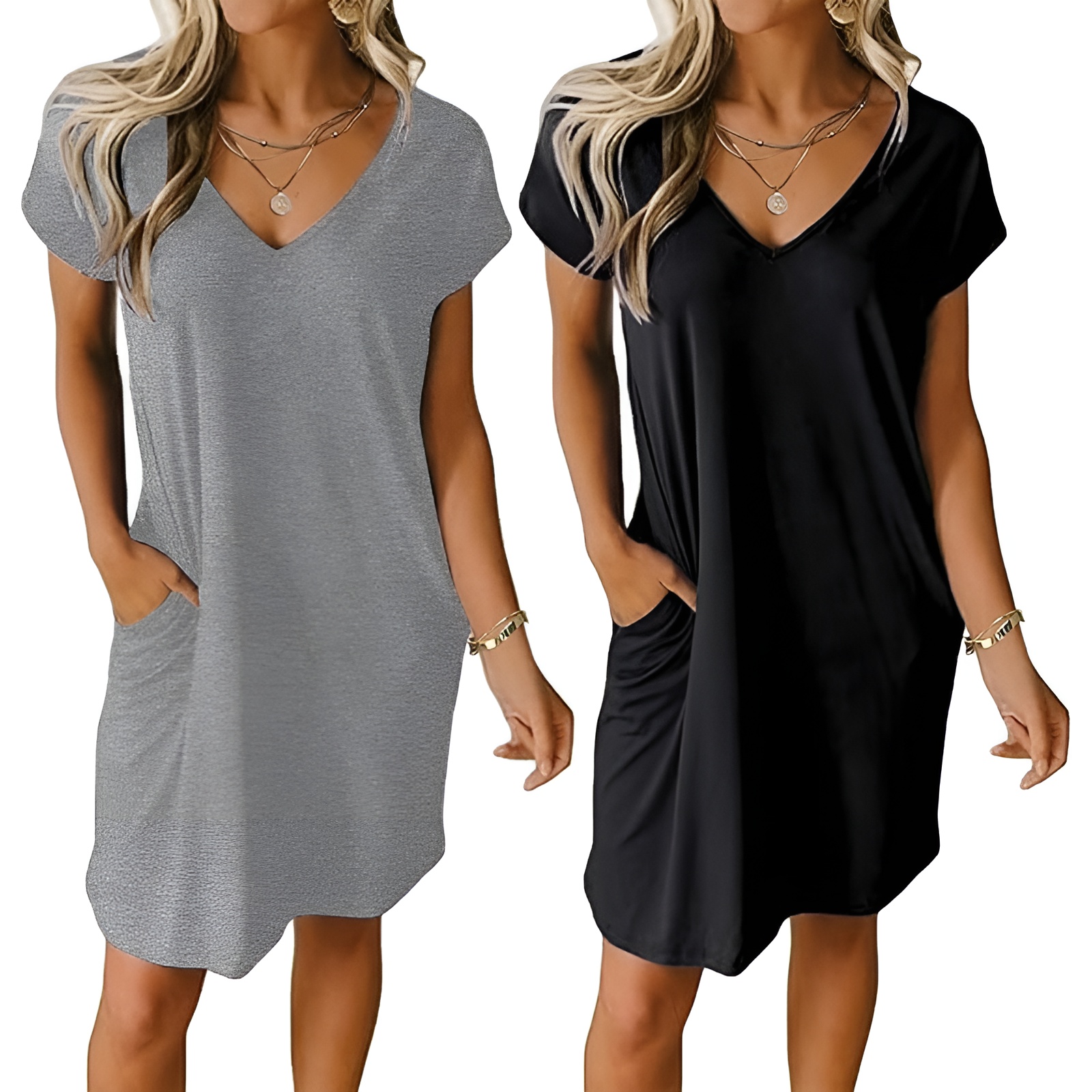 2 Pack Of Short Sleeve Nightgown Sleep Dress For Women