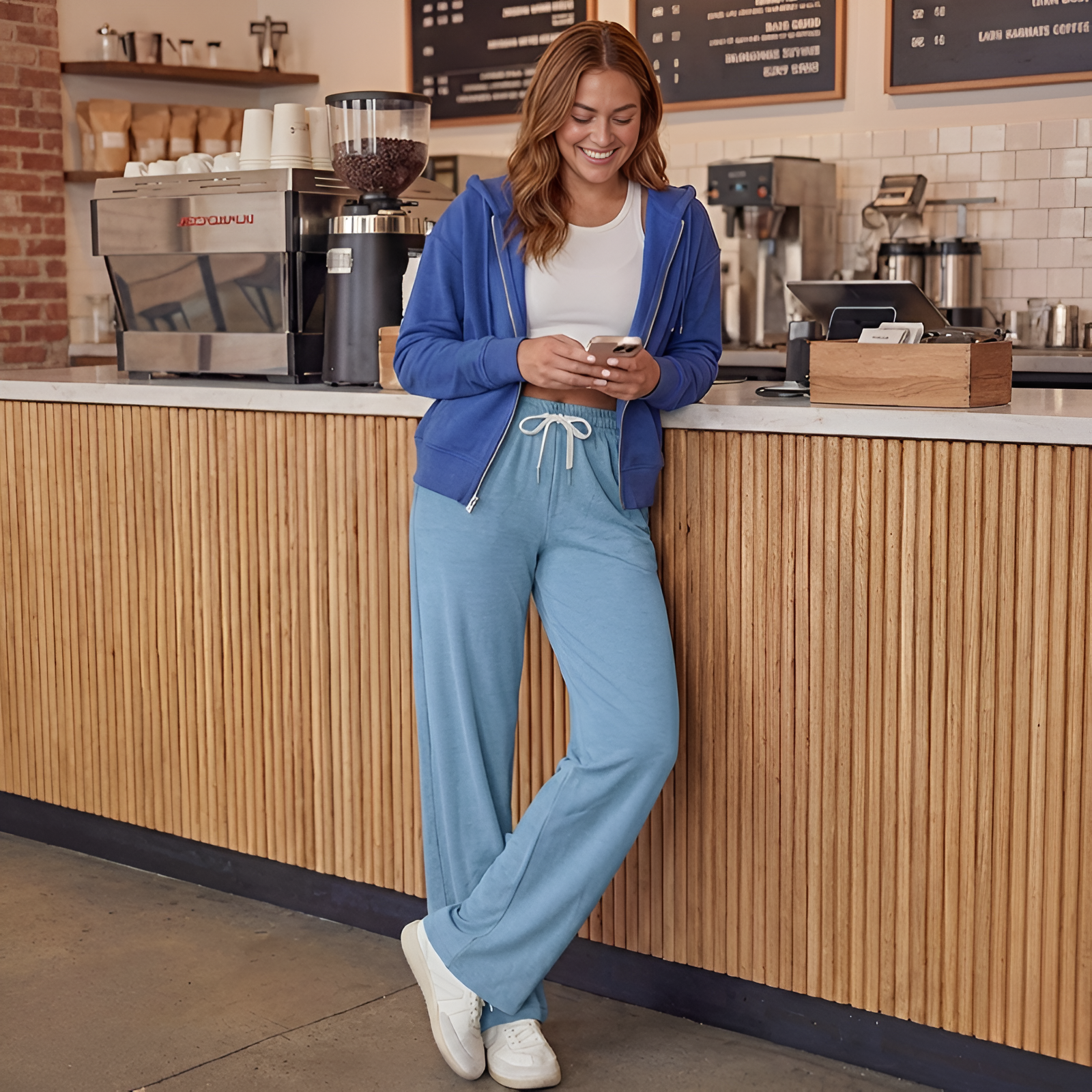 Straight Lounge Pajama Pants With Pockets