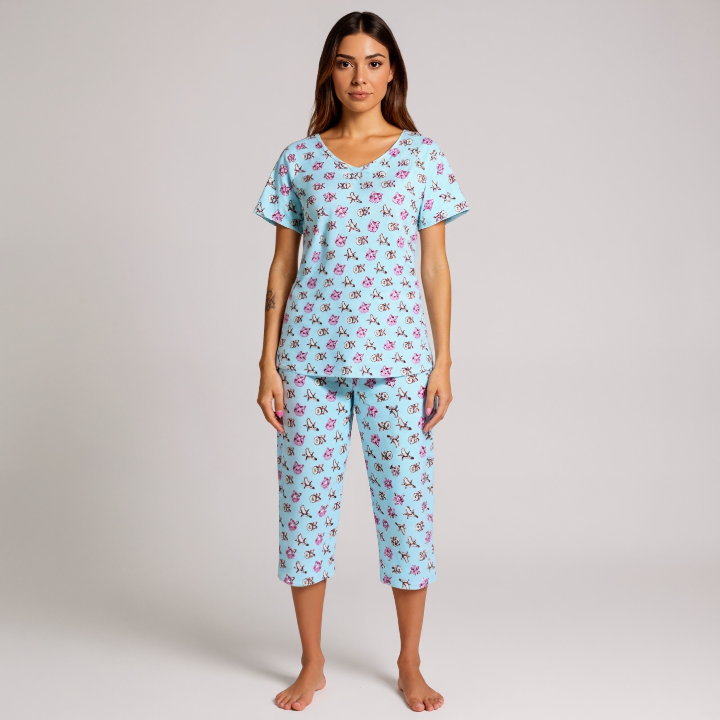 2 Pieces Soft Sleepwear Nightwear Set