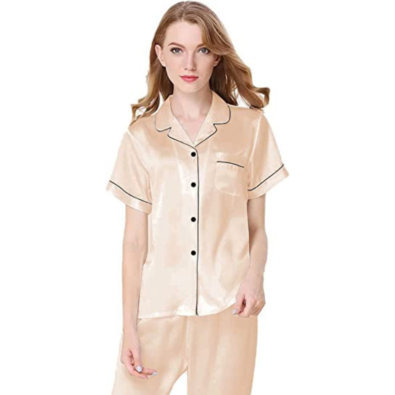 Women Silk Satin Two Piece Sleepwear