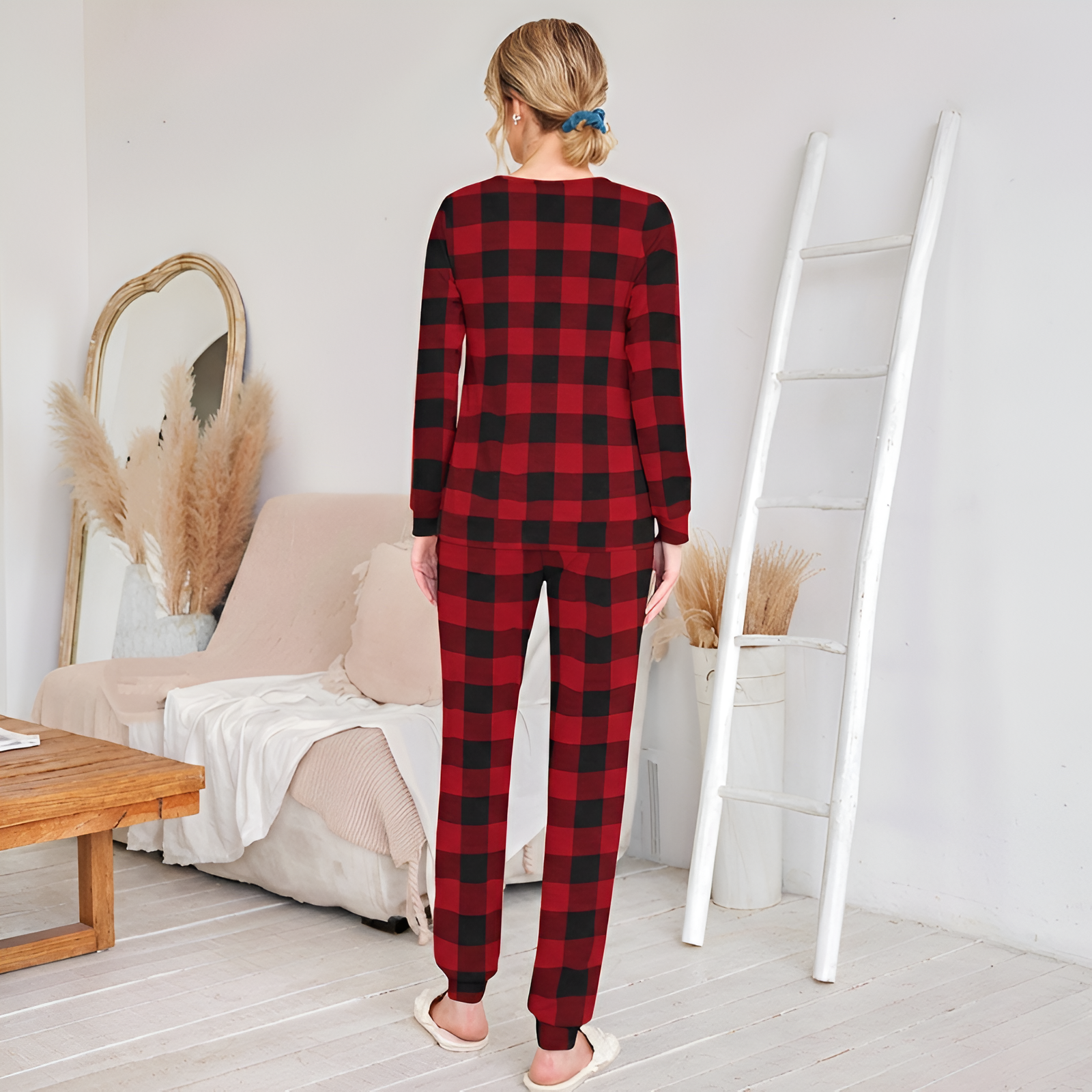 Pack Of 2 Long Sleeve Top And Jogger Pants Pajama Set With Pockets For Women