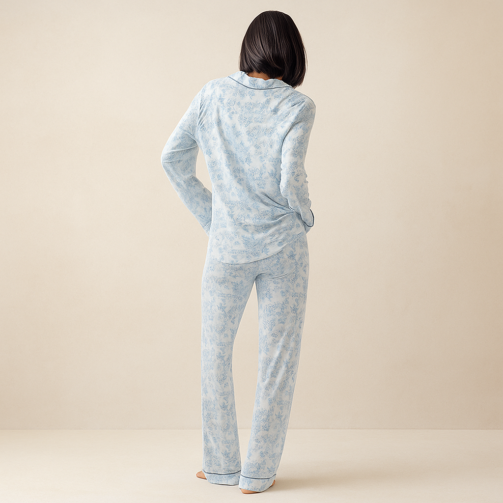 Women Bamboo Stretch Knit Long Sleeve Pajama Set