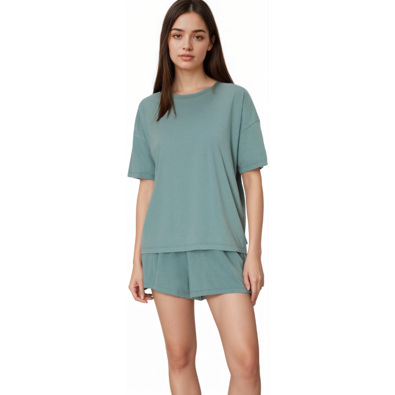 Boxy Tee And Sleep Shorts Set