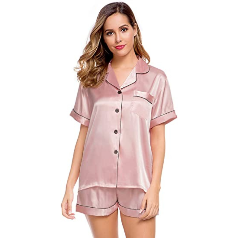 Women's Silk Short Sleeve Pajama Suit