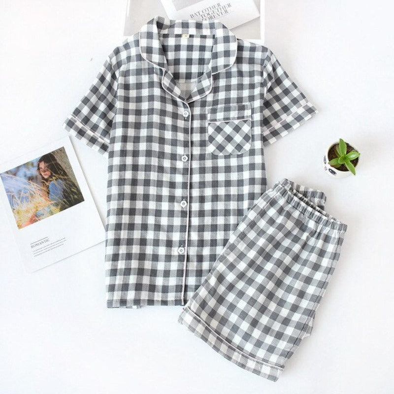 Multi Pattern Printed Short Pyjamas Set