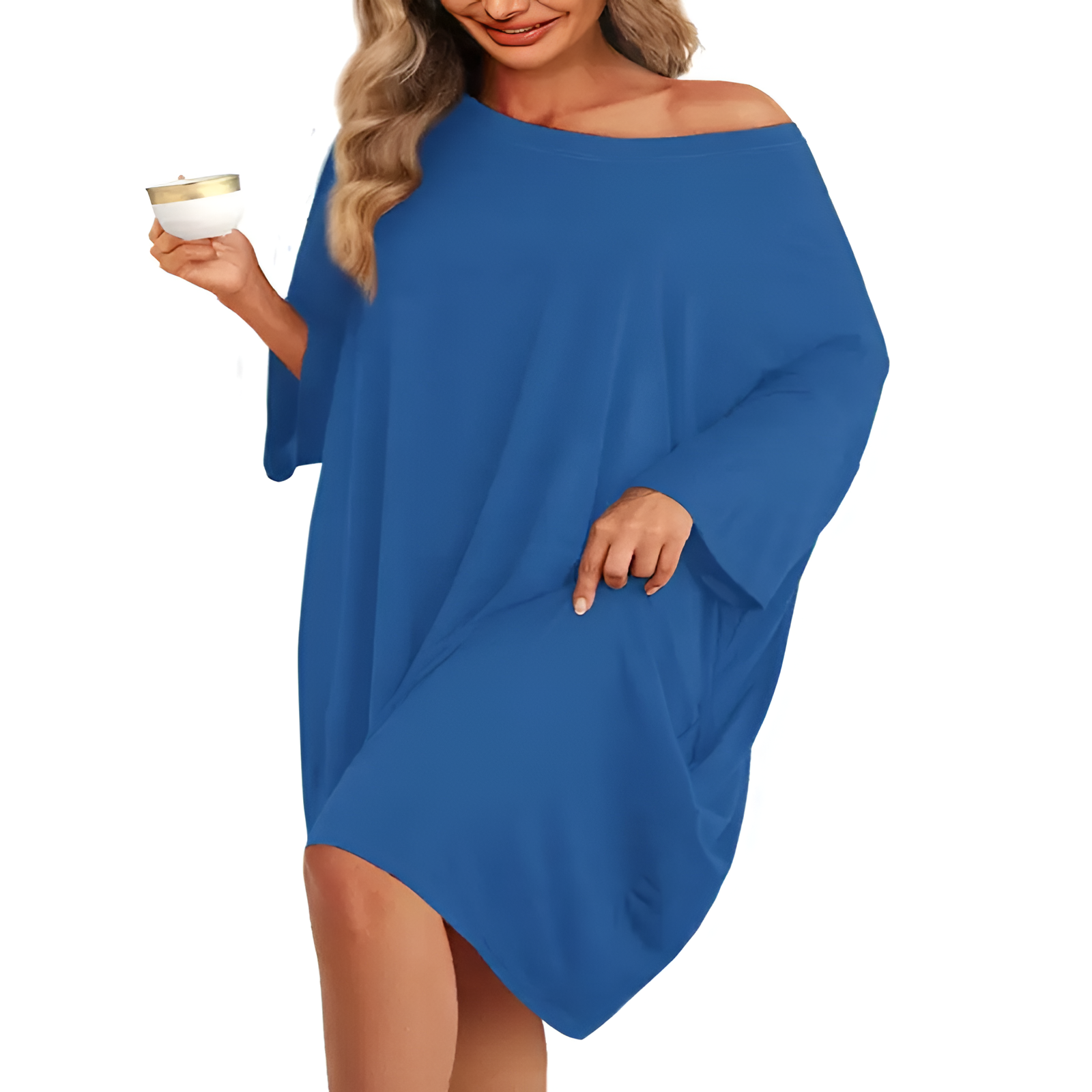 Bamboo Sleep Shirt Dress With Pocket