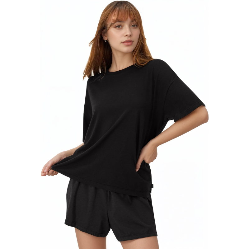 Boxy Tee And Sleep Shorts Set