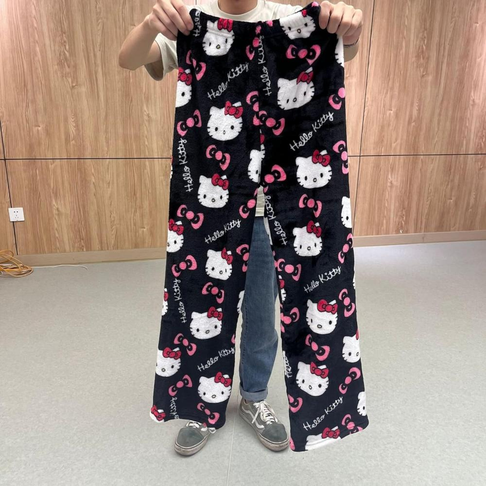 Cartoon Cat Print Pajama Pants