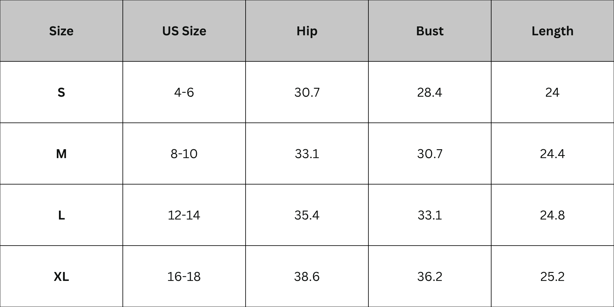 Size Chart