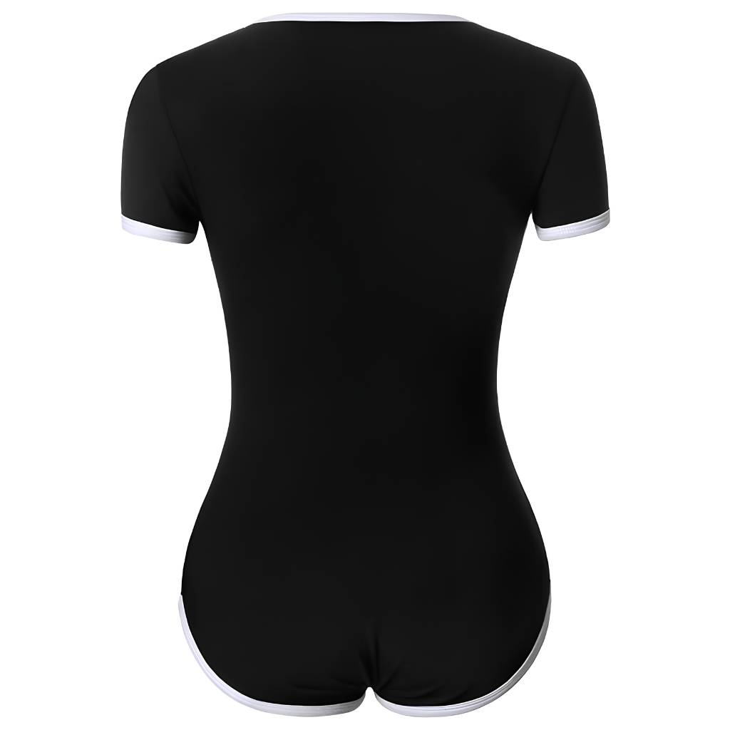 Short Sleeve Romper Front Snap Casual Loungewear Outfit For Women