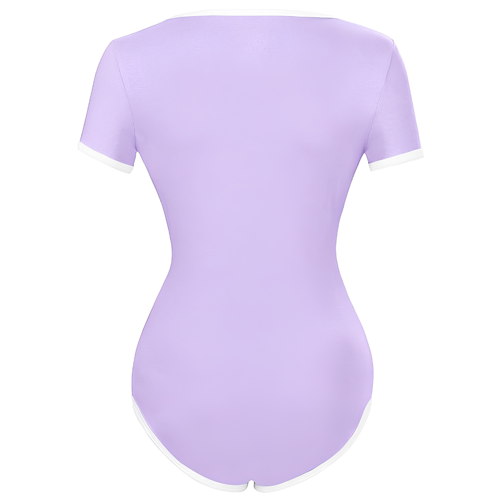 Short Sleeve Romper Front Snap Casual Loungewear Outfit For Women