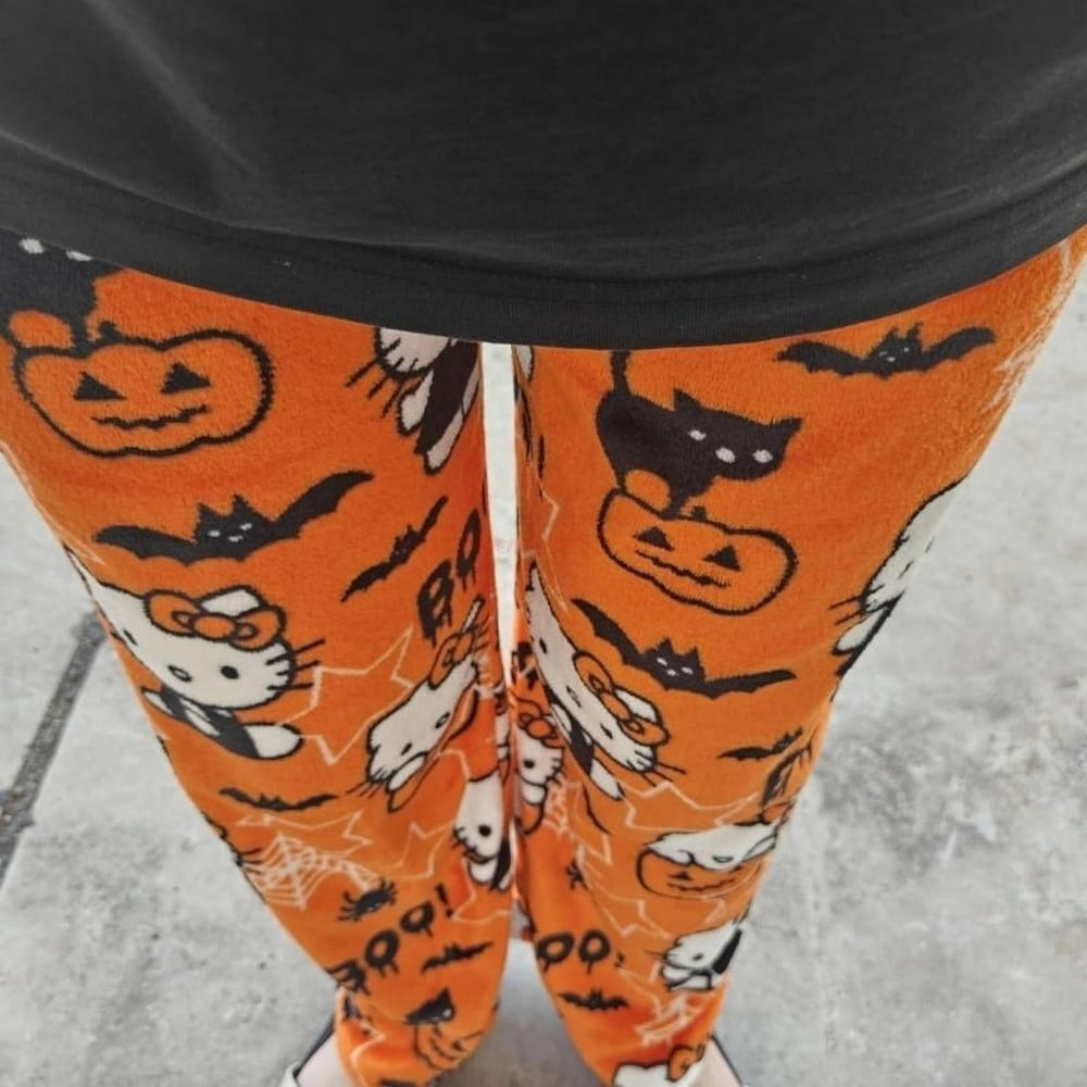 Cartoon Cat Print Pajama Pants