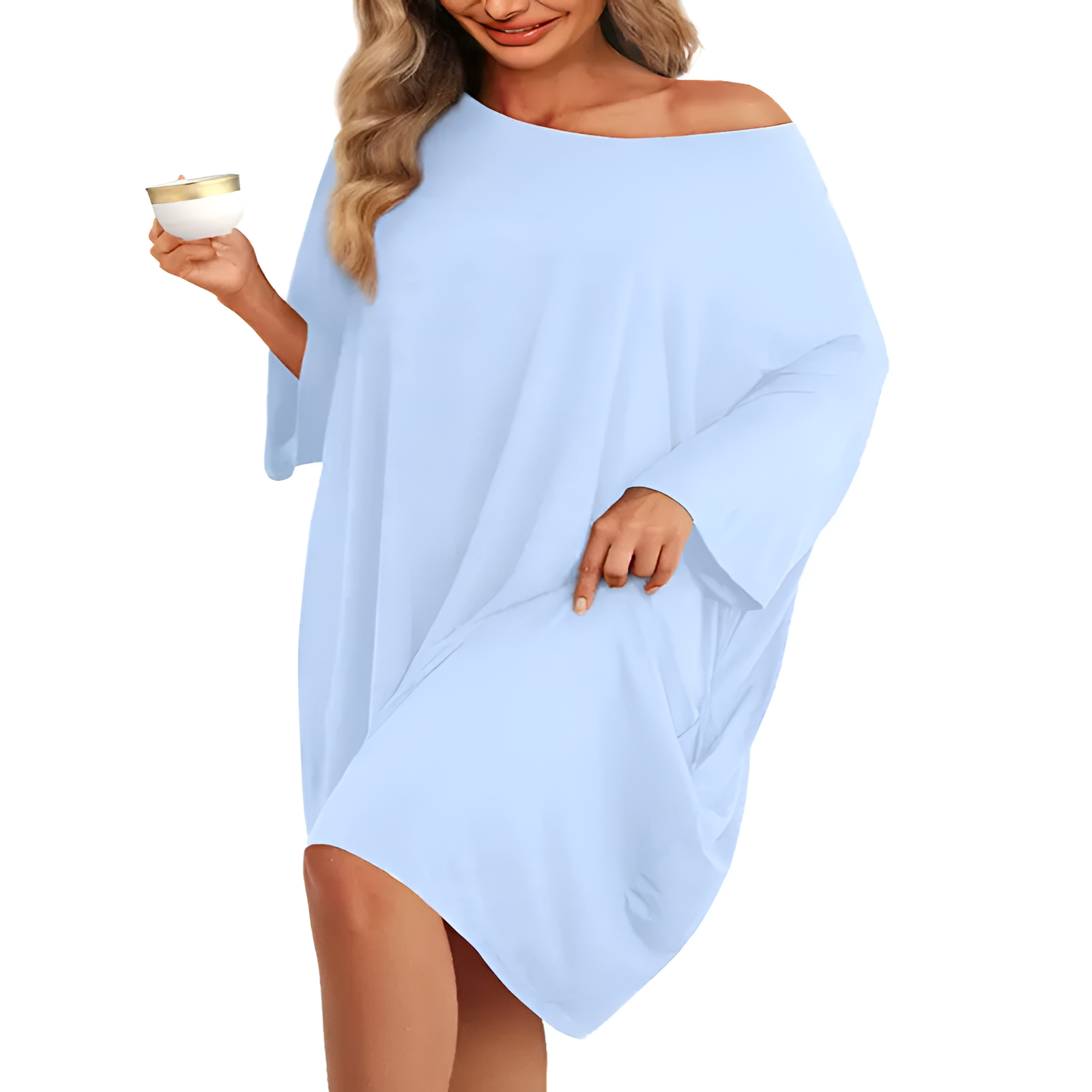 Bamboo Sleep Shirt Dress With Pocket