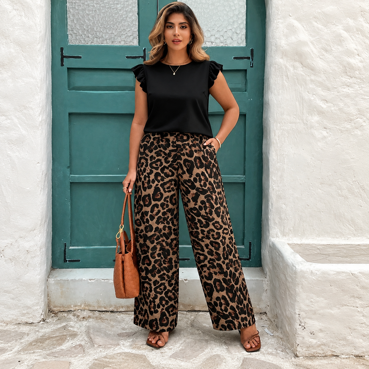 Plus Size Printed 2 Piece Casual Vacation Set for Women