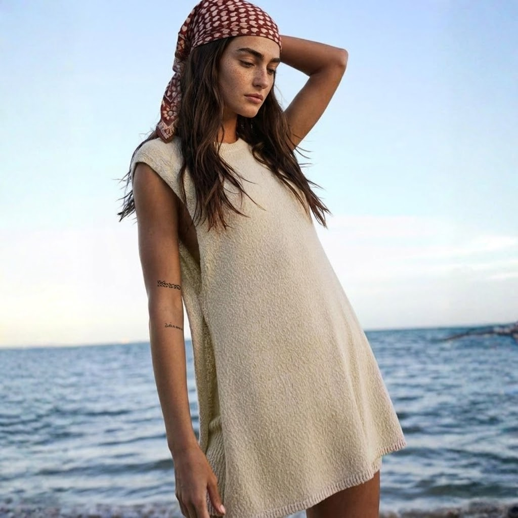 Coastal Knit Tank And Shorts Lounge Set For Women