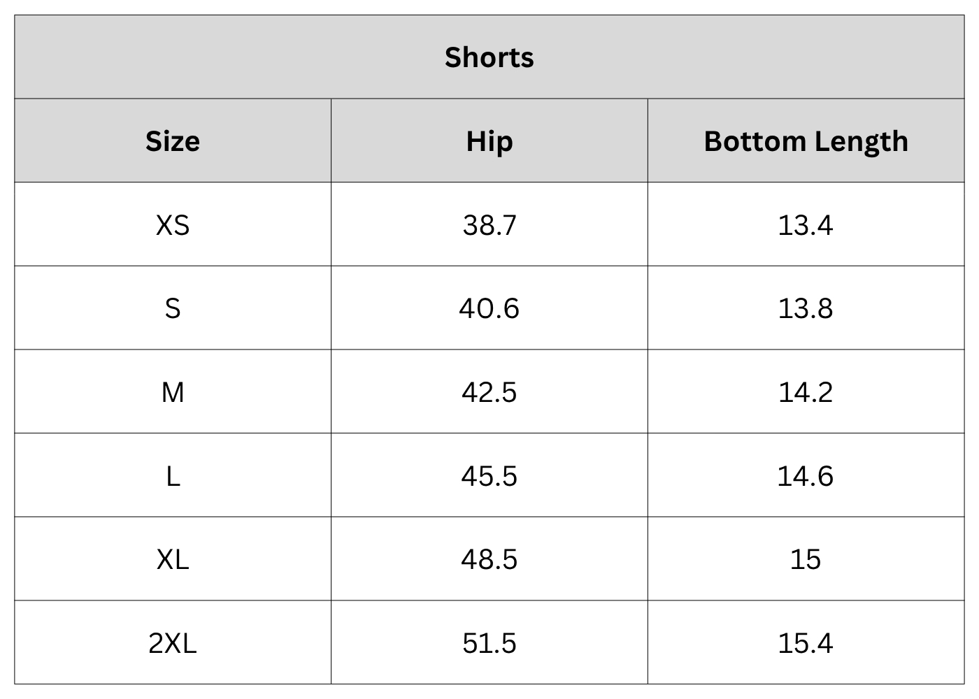 Size Chart