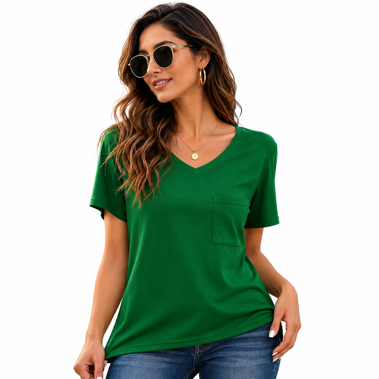 Casual Sort Sleeve Pajama Lounge Sets With Pockets For Women