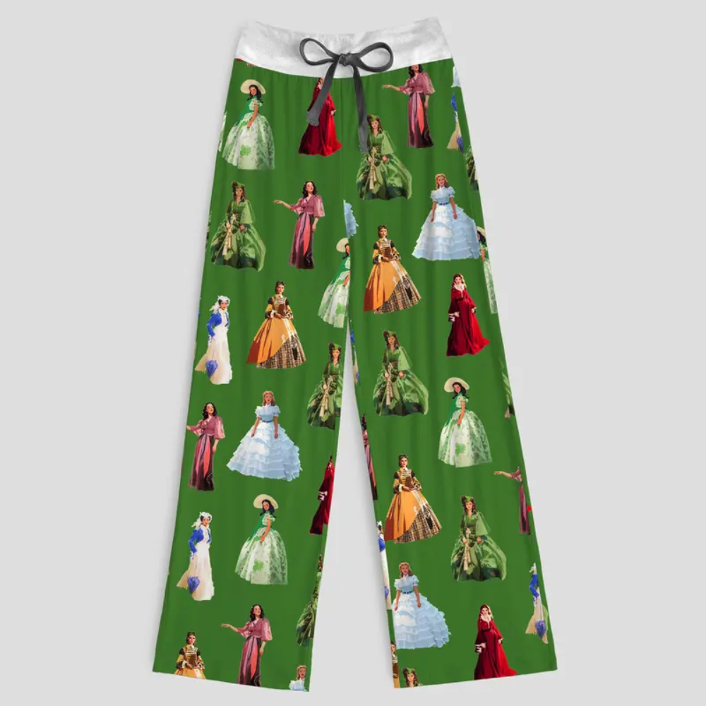 Vintage Print Wide Lounge Pants For Women