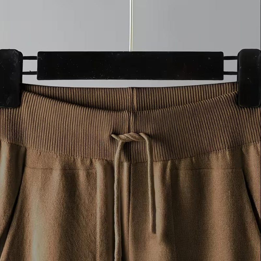 V Collar Knit Sweater Pant Set