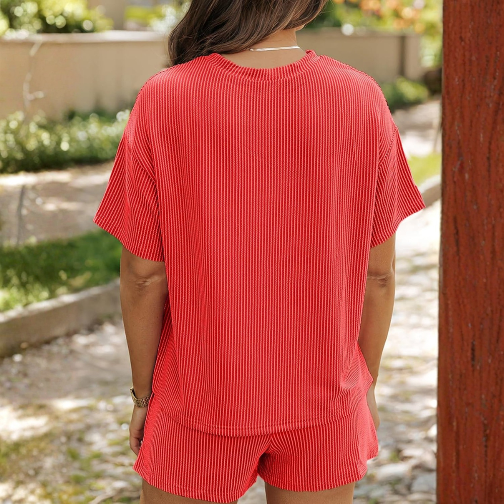 Summer Matching Shirt and Shorts Set for Women