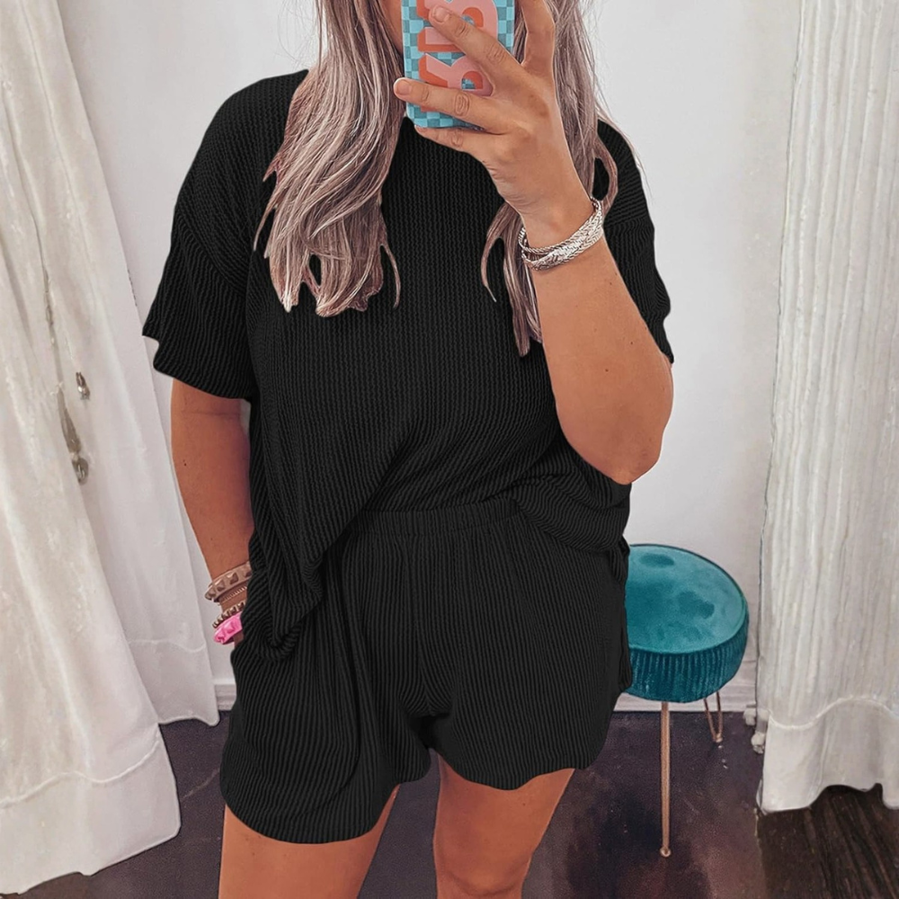 Summer Matching Shirt and Shorts Set for Women