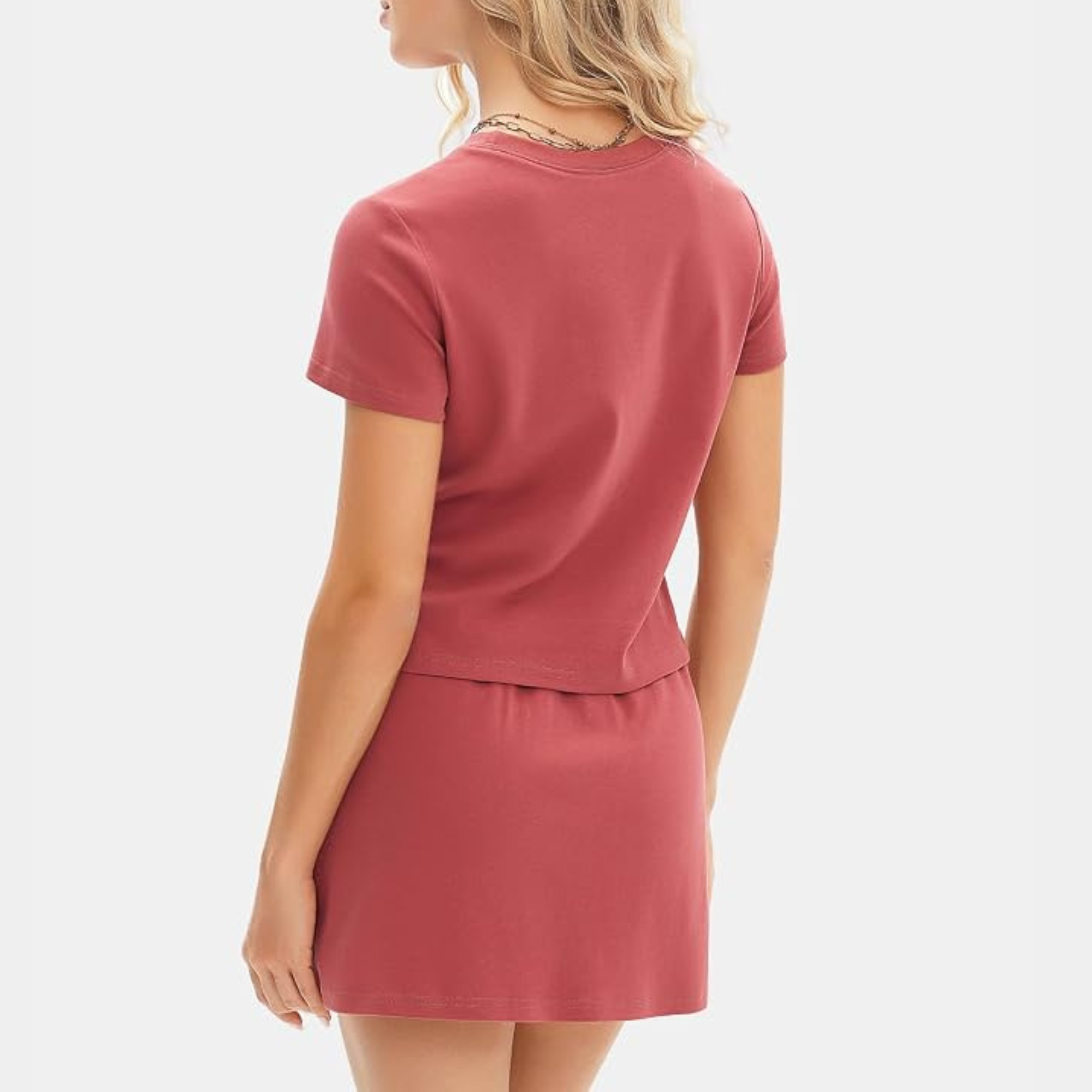 Summer Travel Outfit Matching Tennis Skort Set