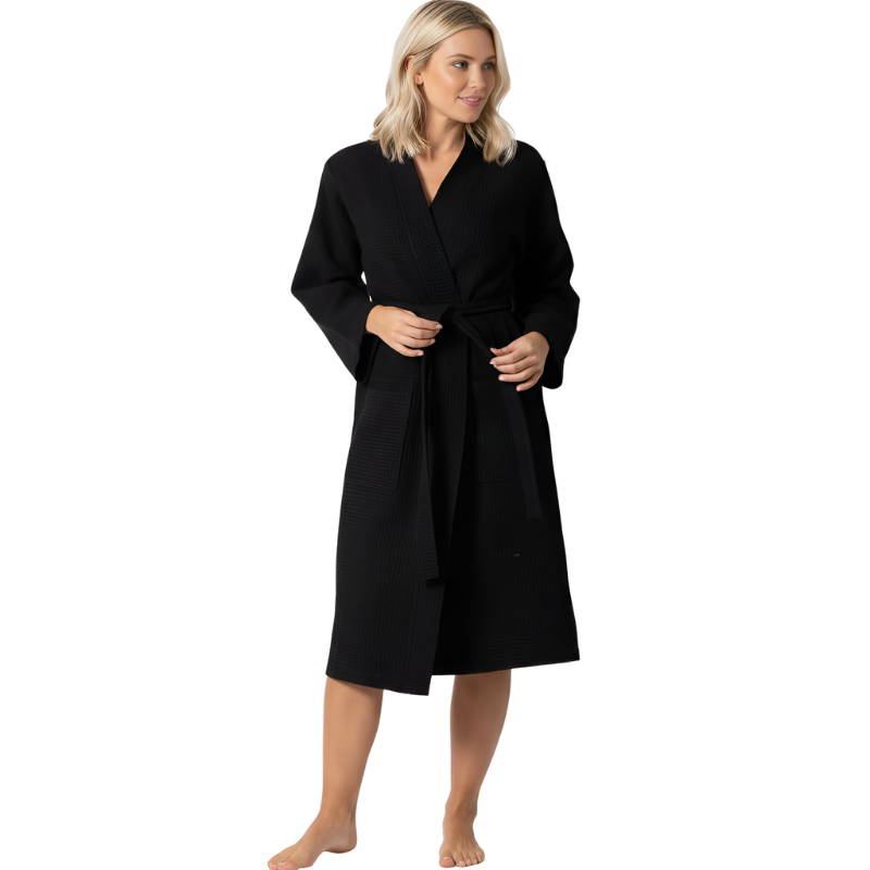 Waffle Knit Lightweight Kimono Spa Bath Robes For Women