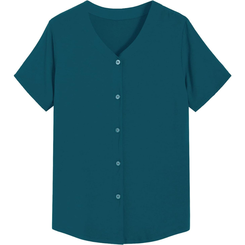 Women Bamboo Viscose Button Up Pajama Shirt