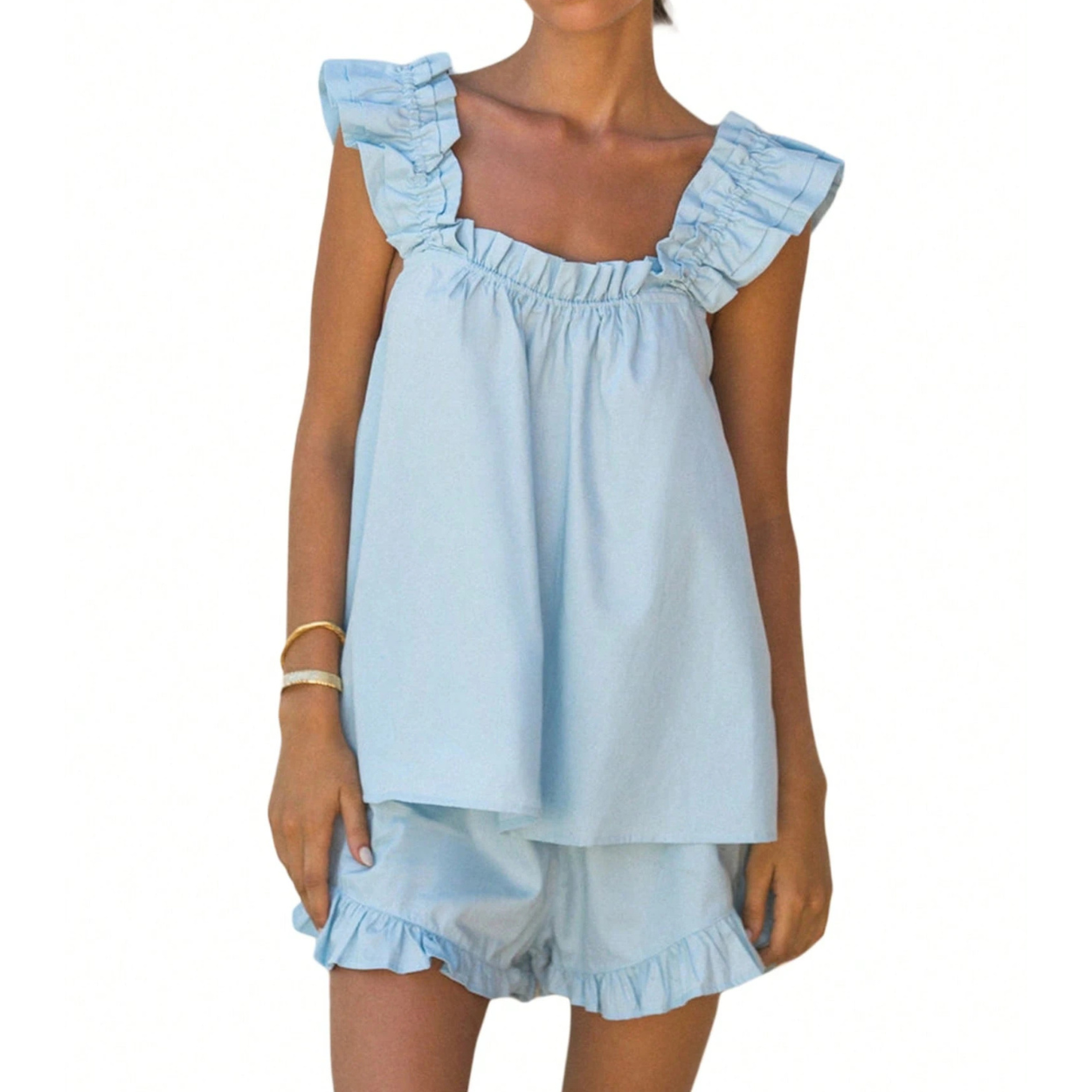 Casual Pajama Set With Tank Top And Shorts For Women