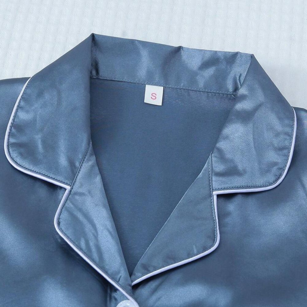 Two Pieces Bowknot Sleeve Lapel Top And Shorts Set For Women
