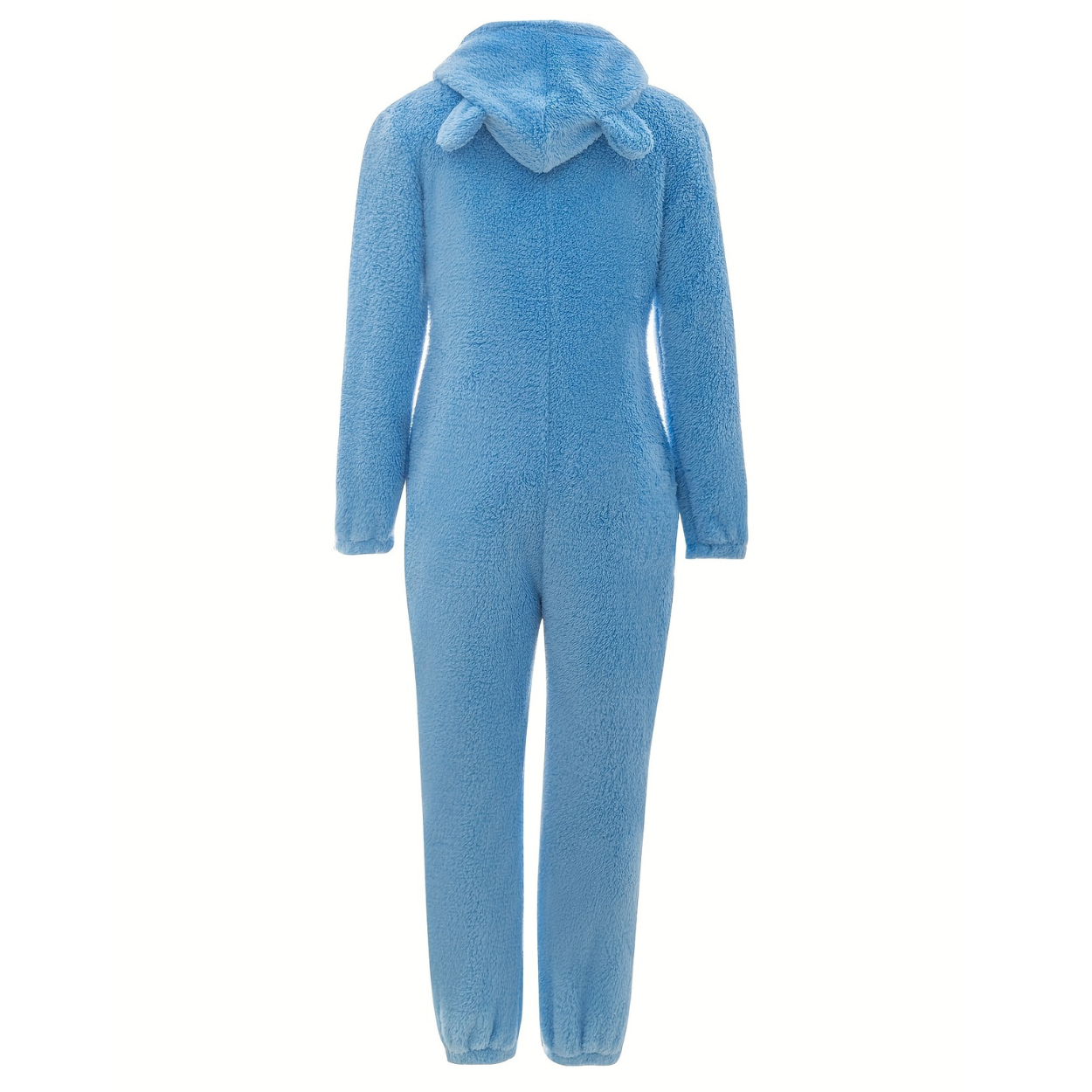 Fuzzy Hooded Pajama Jumpsuit With Zipper For Women