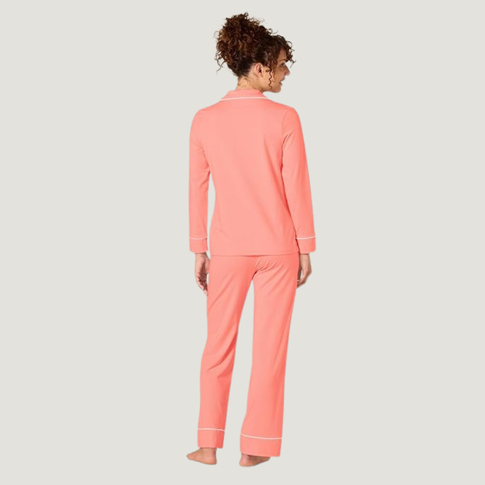 Women Cotton Modal Pajama Set Long Sleeve Shirt And  Bottoms