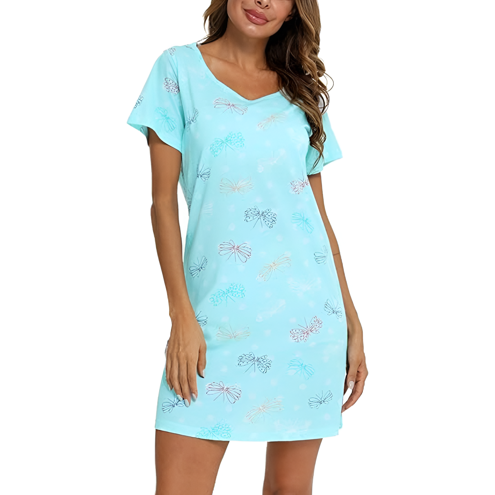 Plus Size Sleep Shirt For Women With Printed Design