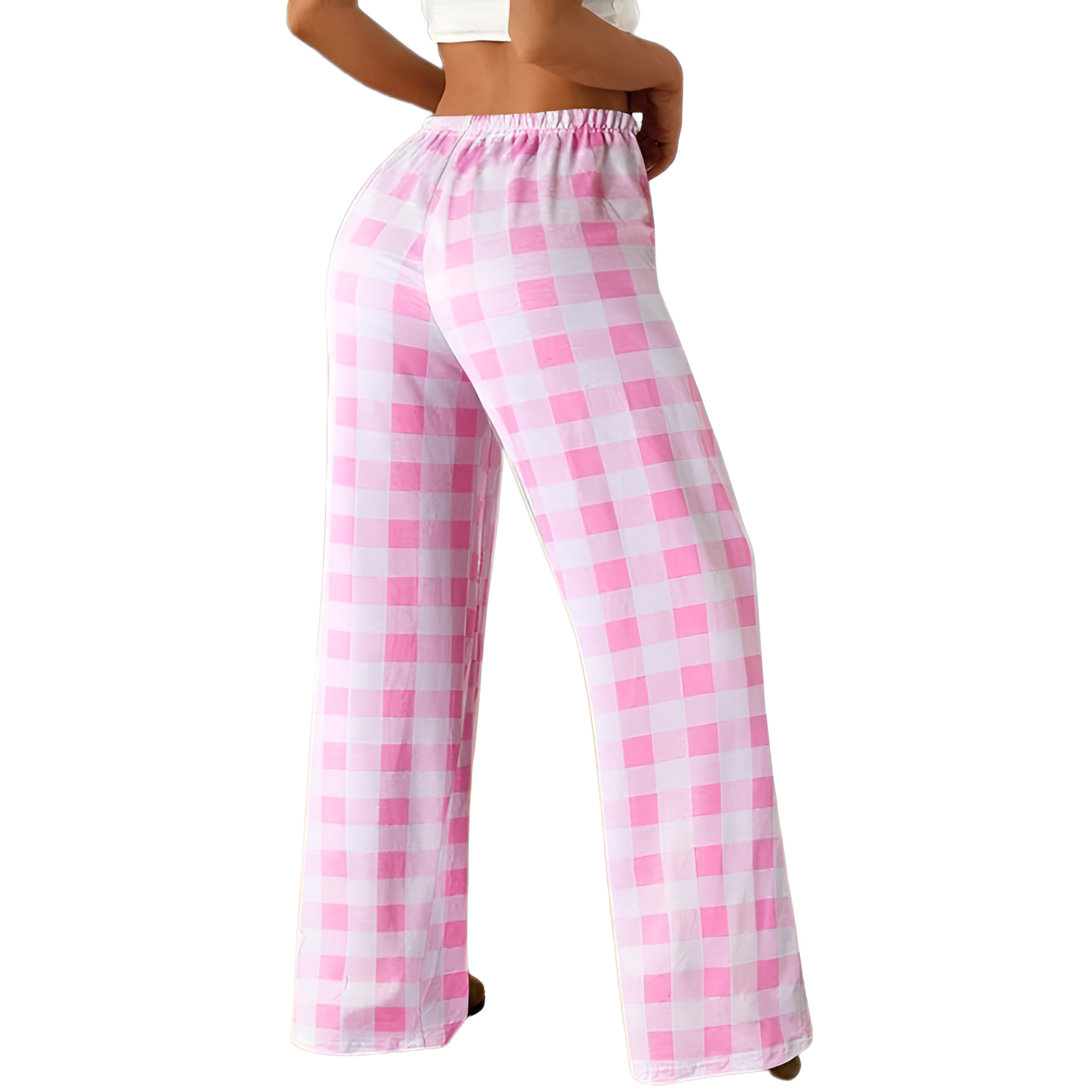 Lightweight Plaid Sleep Lounge Pants With Pockets For Women