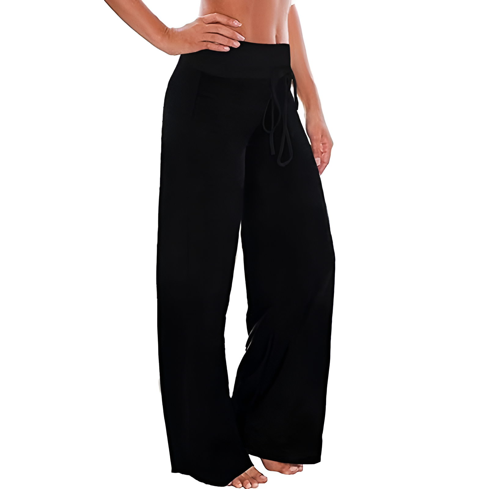 Pajama Pants With Drawstring And Palazzo Fit For Women