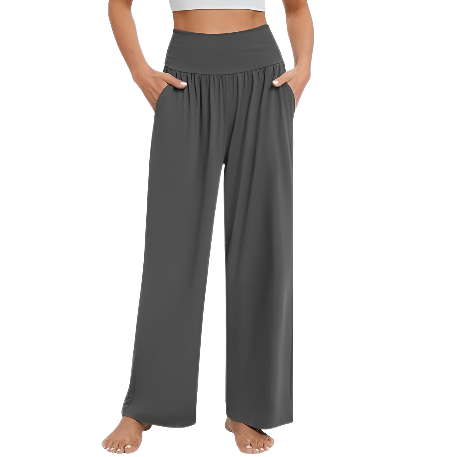 Wide Lounge Yoga Pajama Pants With Pockets