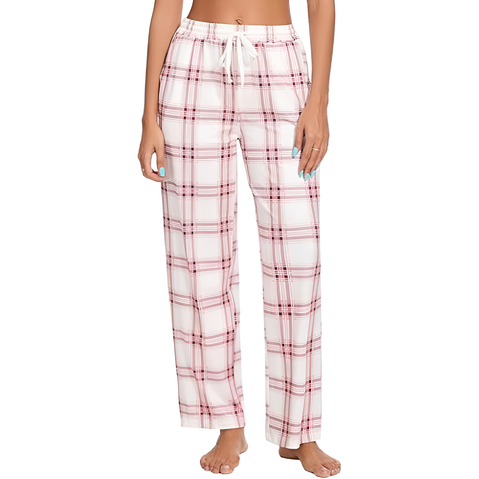 Plaid Sleep Pajama Pants With Pockets For Women