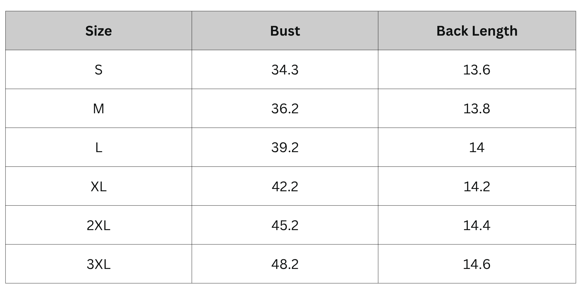 Size Chart