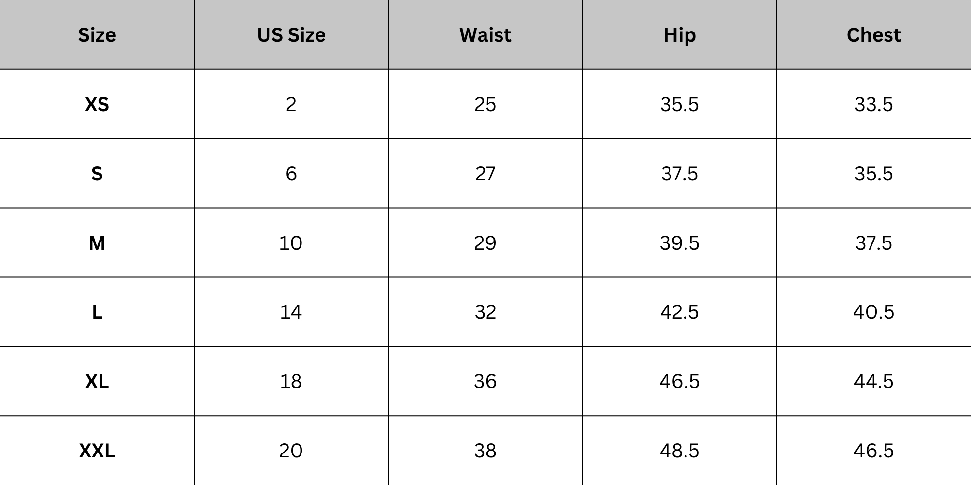Size Chart