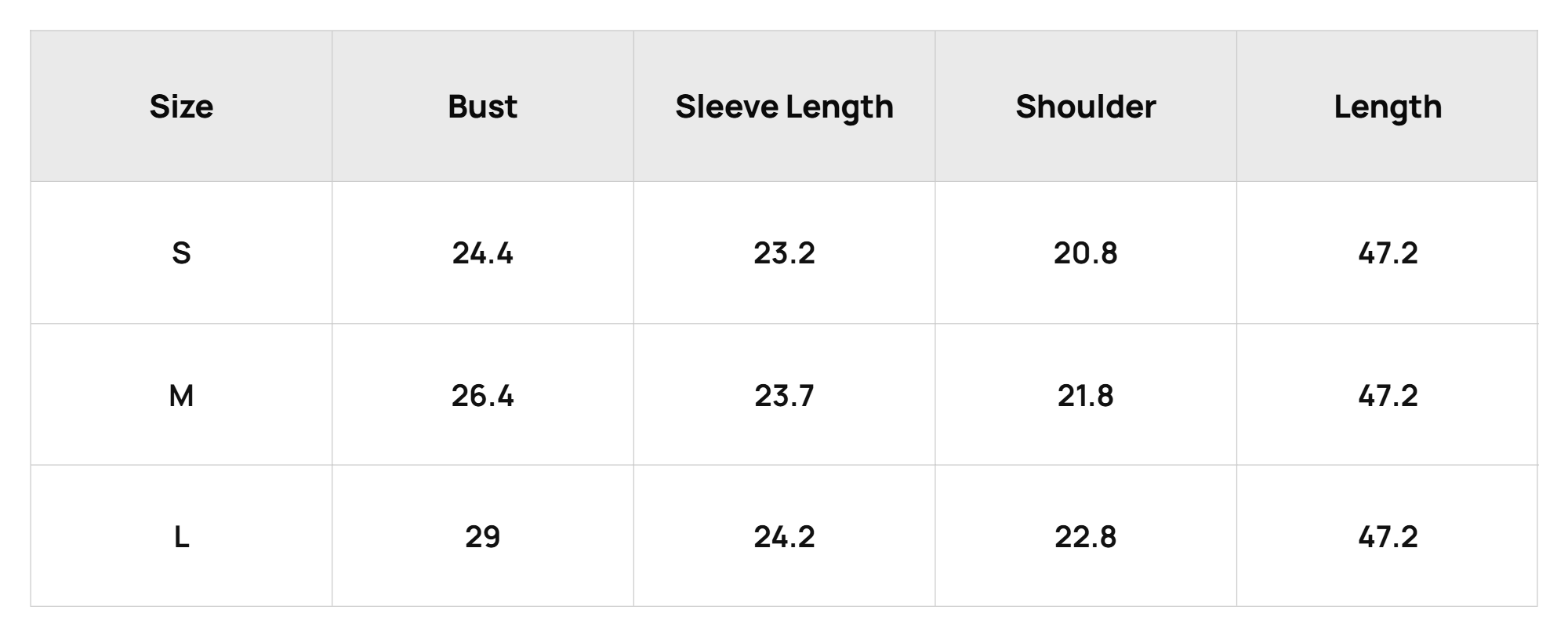 Size Chart