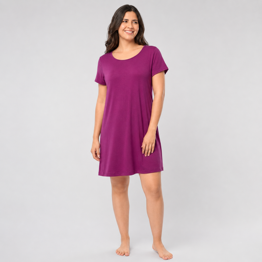 Women Short Sleeve Comfy Shirt Dress