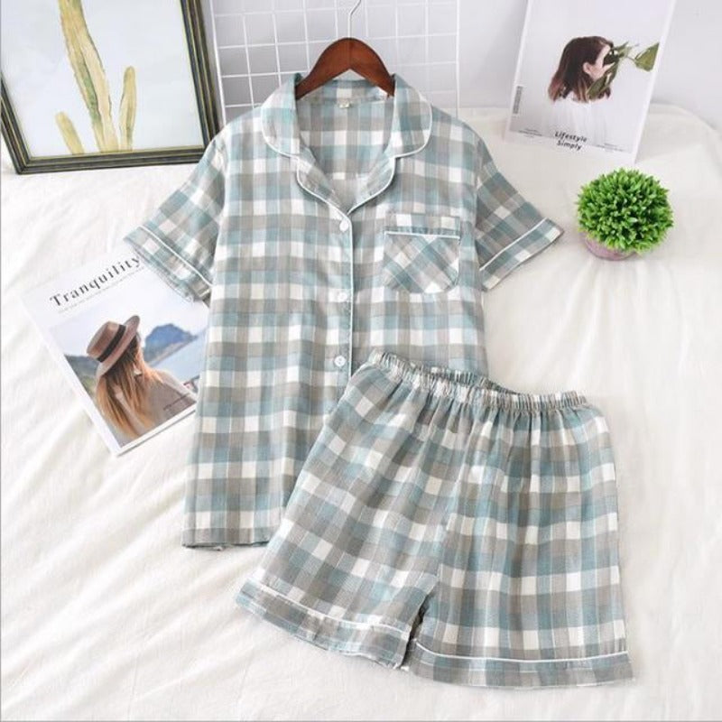 Multi Pattern Printed Short Pyjamas Set
