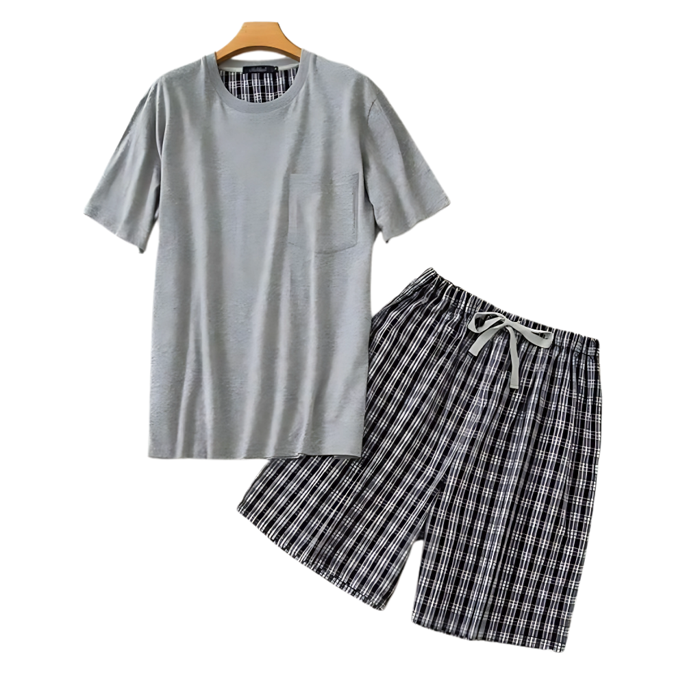 The Men Pure Cotton Shorts Pajama Set
