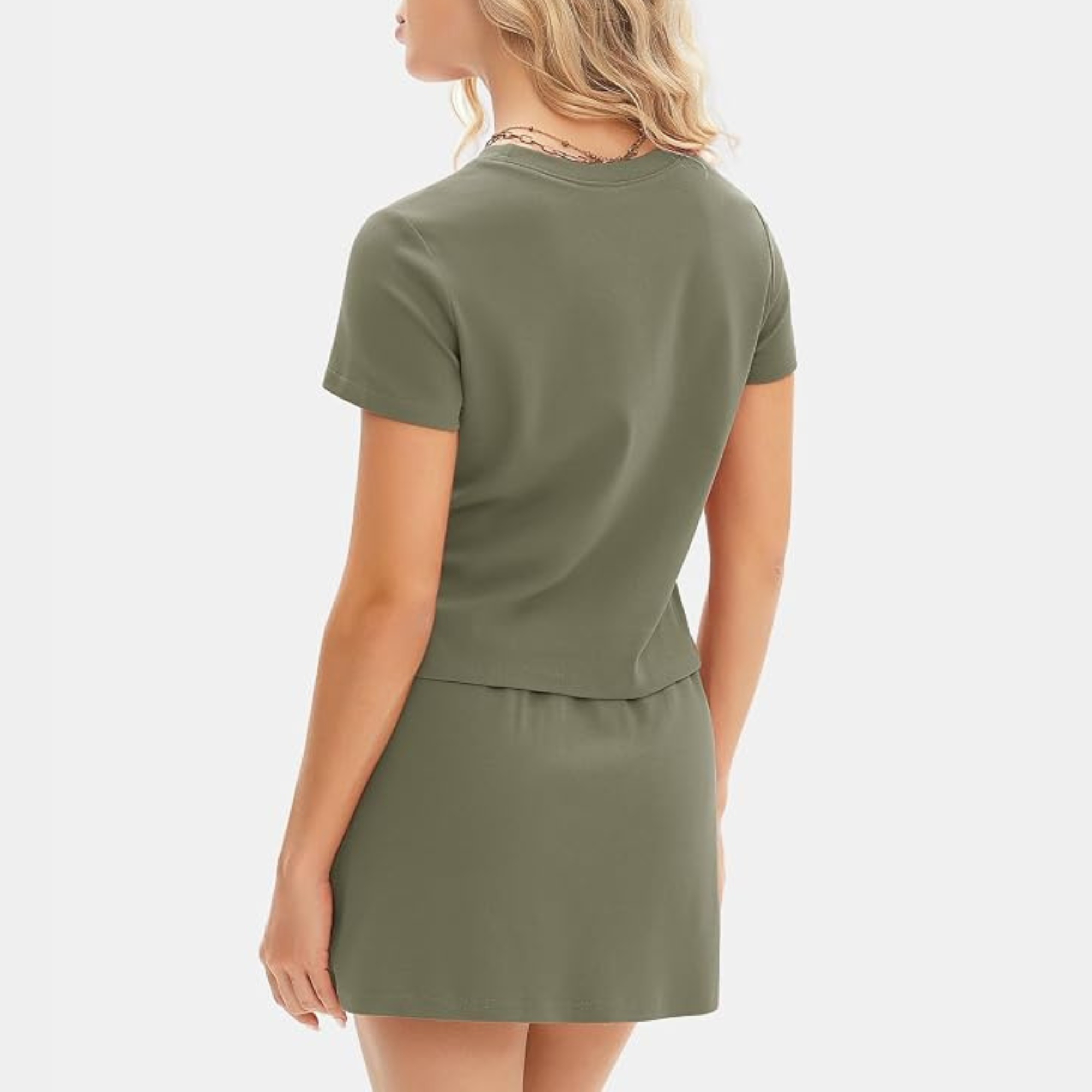 Summer Travel Outfit Matching Tennis Skort Set